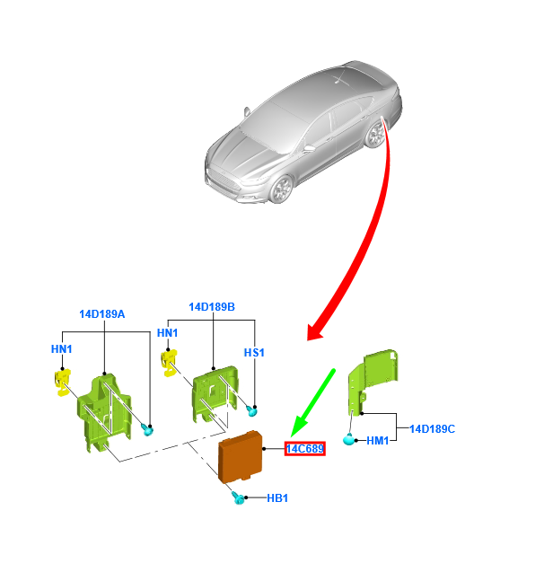new ford mondeo mk5 rear blind spot sensor assy 2357289 hp5t-14c689-af original