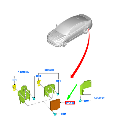 new ford mondeo mk5 rear blind spot sensor assy 2357289 hp5t-14c689-af original