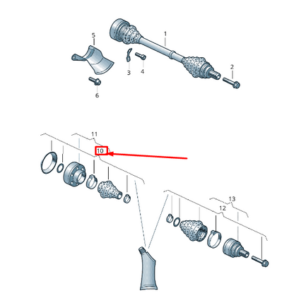 NEW AUDI A8 4N INNER JOINT PROTECTIVE BOOT KIT 8W0598201A ORIGINAL