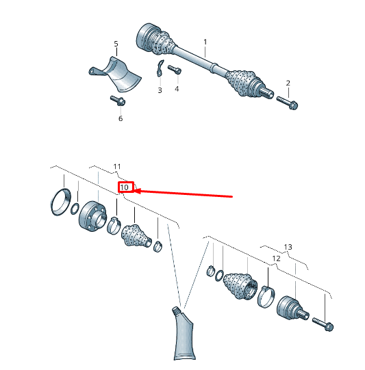 NEW AUDI A8 4N INNER JOINT PROTECTIVE BOOT KIT 8W0598201A ORIGINAL