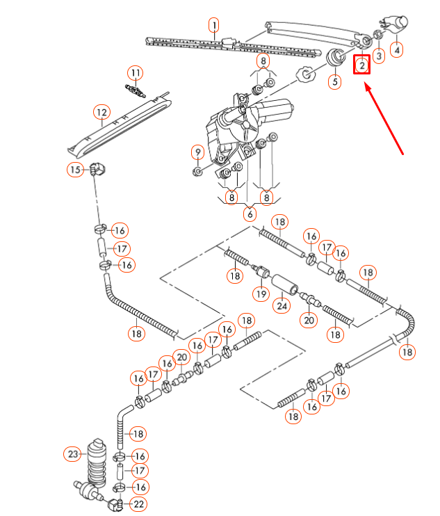 NEW VOLKSWAGEN GOLF MK6 REAR AERO WIPER ARM 5K6955707B ORIGINAL