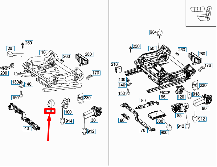 NEW MERCEDES-BENZ C W204 FRONT SEAT HANDWHEEL A20491900889051 ORIGINAL