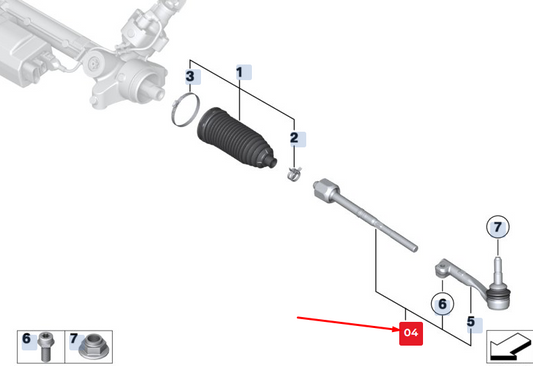 new bmw x5 f15 left steering tie rod 32106863857 6863857 original