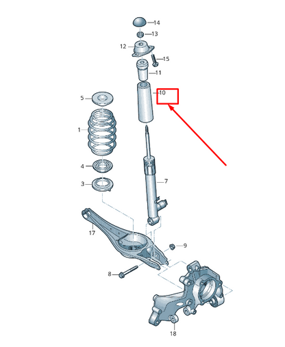 NEW AUDI Q2 GA REAR SHOCK ABSORBER STOP BUFFER 5Q0511357AC ORIGINAL