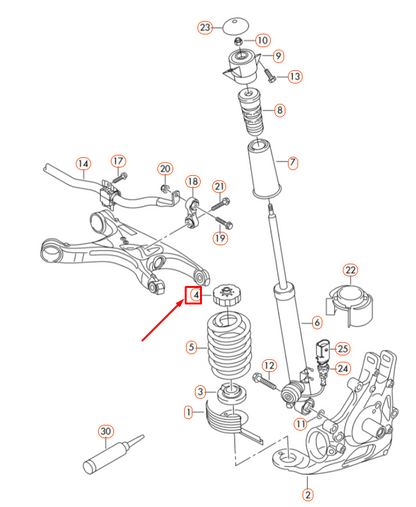new audi a4 b8 rear upper axle spring support 8k0512149c original