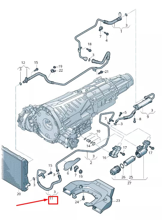 NEW AUDI A4 AVANT B8 LOWER ENGINE OIL PRESSURE LINE 8K0317825AL ORIGINAL