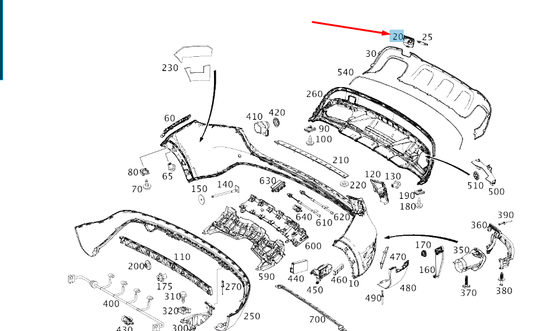 new mercedes-benz gla x156 rear bumper tow eye lower cover a1568855522 original