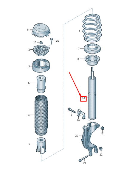 new vw touareg cr front gas shock absorber 4m4413031ab original