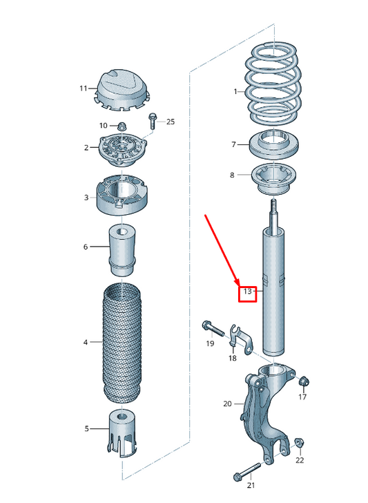 new vw touareg cr front gas shock absorber 4m4413031ab original