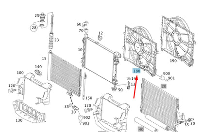 NEW MERCEDES-BENZ SLK R171 RADIATOR BLOWER A2035000593 ORIGINAL