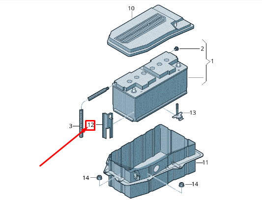NEW VW TOUAREG 7P MK2 BATTERY REINFORCEMENT 7L0801387D ORIGINAL