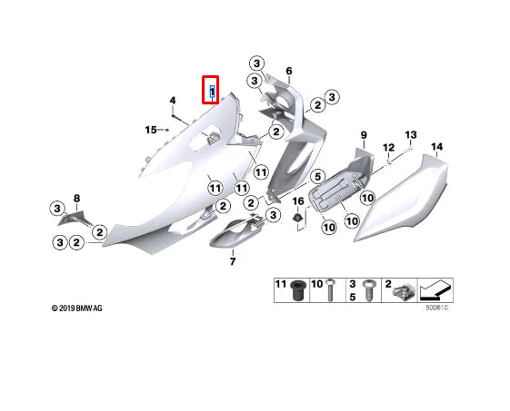 NEW BMW K61 K 1600 BAGGER RIGHT UPPER TRIM SECTION 46638564660 ORIGINAL