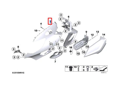 NEW BMW K61 K 1600 BAGGER RIGHT UPPER TRIM SECTION 46638564660 ORIGINAL