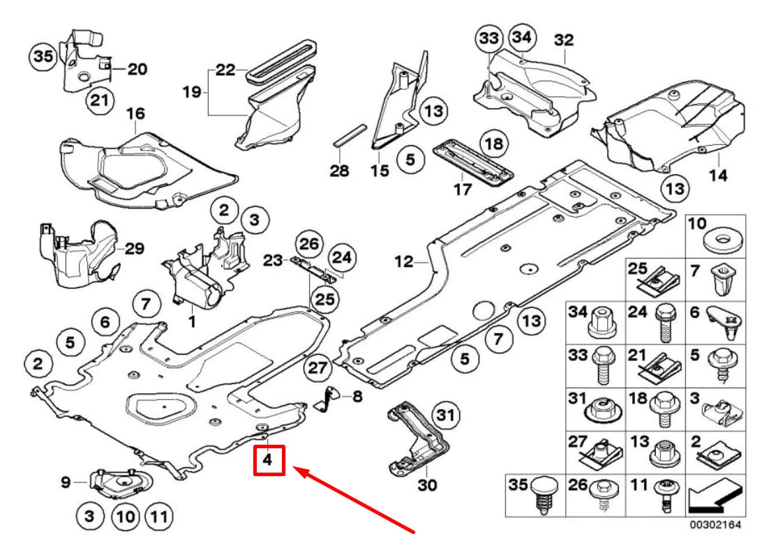 NEW BMW 5 E60 CENTER UNDERBODY PANELING 7154147 51757154147 ORIGINAL