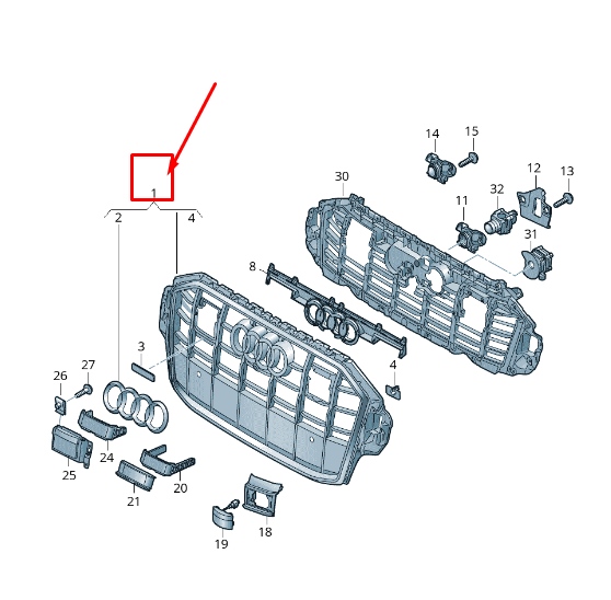 new audi q7 4m radiator grille 4m0853651as ru6 4m0853651asru6 original