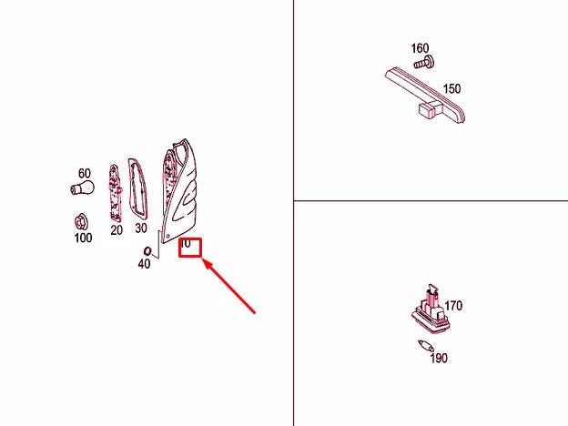NEW MERCEDES-BENZ C T-MODEL S203 REAR RIGHT TAIL LIGHT A2038201464 ORIGINAL