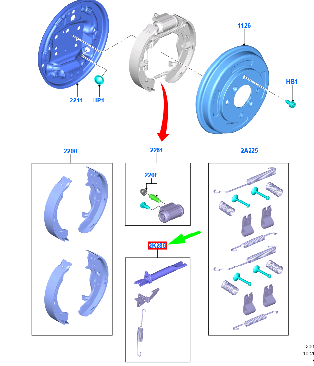 new ford ecosport mk2 rear brake shoe adjuster kit 1801719 cn15-2314-aa original