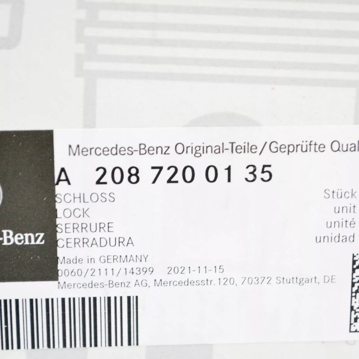 NEW MERCEDES-BENZ CLK C208 FRONT LEFT DOOR LOCK A2087200135