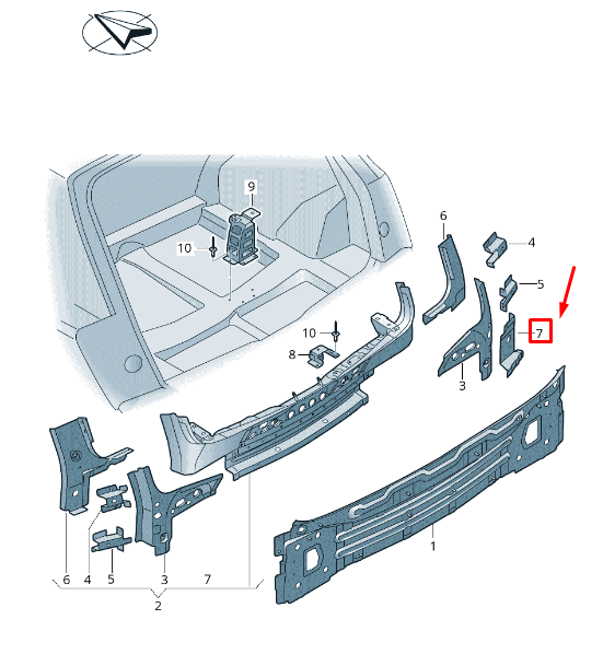 NEW AUDI Q7 4M REAR RIGHT BODY PANEL CLOSING ELEMENT 4M0809168A ORIGINAL