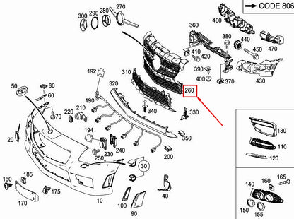 NEW MERCEDES-BENZ SLK R172 RADIATOR GRILLE A1728880160 ORIGINAL