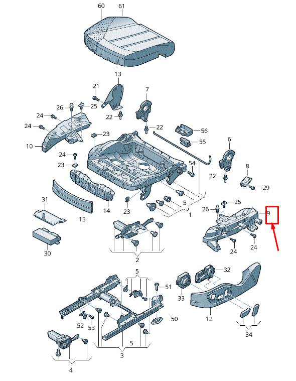 NEW AUDI A8 4H FRONT RIGHT OUTER SEAT TRIM RETAINER 4H0881560 ORIGINAL