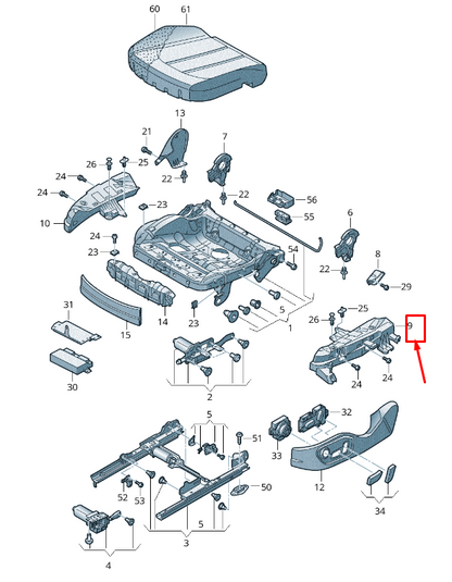 NEW AUDI A8 4H FRONT RIGHT OUTER SEAT TRIM RETAINER 4H0881560 ORIGINAL
