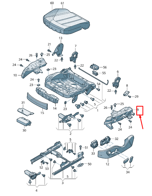 NEW AUDI A8 4H FRONT RIGHT OUTER SEAT TRIM RETAINER 4H0881560 ORIGINAL