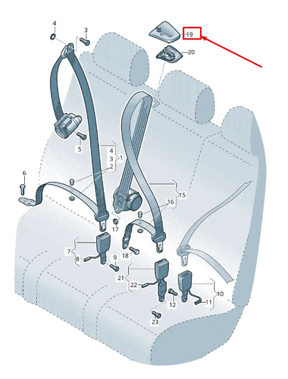 NEW AUDI Q7 4M UPPER REAR SEAT BELT TRIM BEZEL 4M0857763SF3