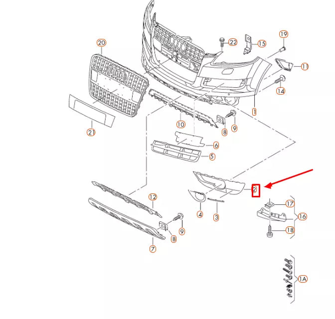 NEW AUDI Q7 4L FRONT BUMPER RIGHT SPOILER VALANCE PANEL 4L0807062DV7W