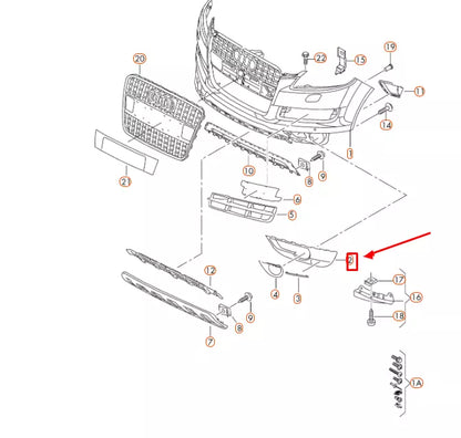 NEW AUDI Q7 4L FRONT BUMPER RIGHT SPOILER VALANCE PANEL 4L0807062DV7W