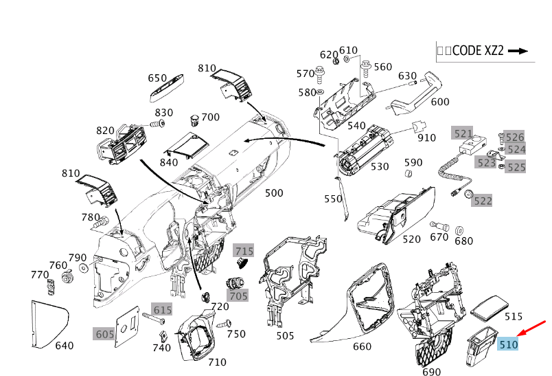NEW MERCEDES-BENZ G W463 AMG ASHTRAY A4638100630 ORIGINAL