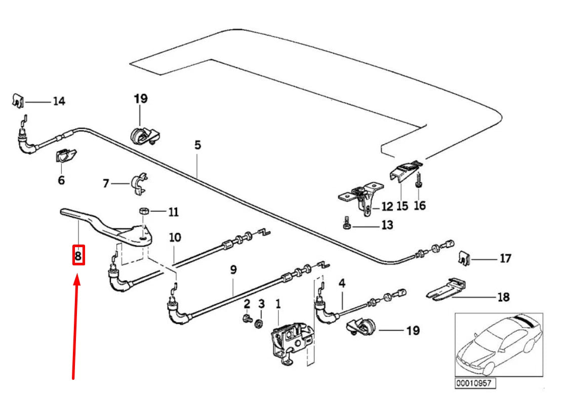 NEW BMW 3 E36 EMERGENCY MECHANISM PARKING LOCK 8360228 67618360228 ORIGINAL