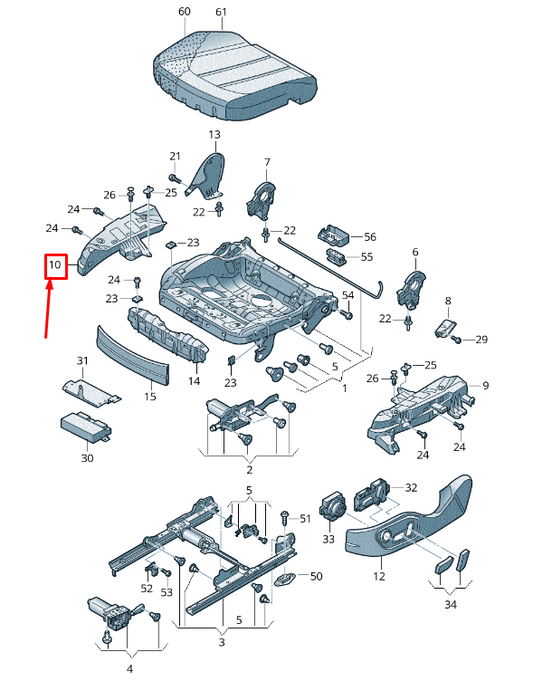 NEW AUDI A8 4H FRONT RIGHT INNER SEAT TRIM BRACKET 4H0881508 ORIGINAL