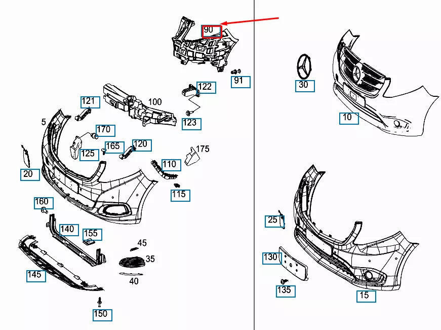 NEW MB VITO W447 FRONT RIGHT BUMPER REINFORCEMENT A44788003169051 ORIGINAL