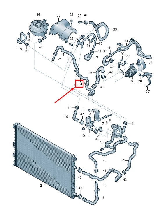 NEW AUDI Q7 4M ENGINE COOLANT FEED HOSE 4M0145910K