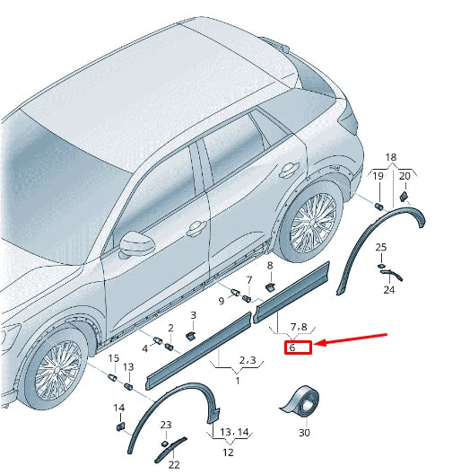 NEW AUDI Q2 GA REAR LEFT DOOR COVER 81A853969BGRU