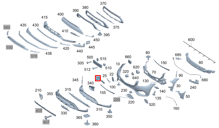 NEW MERCEDES-BENZ GLC COUPE C253 FRONT BUMPER TOWING COVER A2538854506 ORIGINAL
