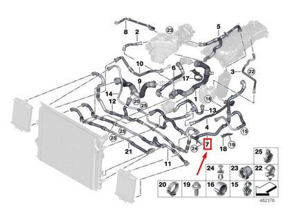 NEW BMW 3 F30, F80 COOLANT HOSE 17128634283 8634283 ORIGINAL