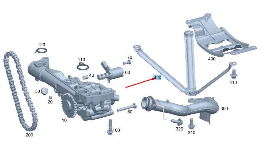 NEW MERCEDES-BENZ C W204 OIL PUMP BRACKET A2741810095 ORIGINAL