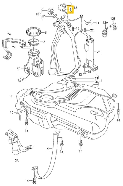 NEW AUDI A1 A3 S3 DIESEL FUEL TANK CAP WITH RETAINER 1K0201550AR