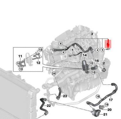 NEW BMW 2 F22 COOLANT TEMPERATURE SENSOR 218D DIESEL 13627823993 ORIGINAL