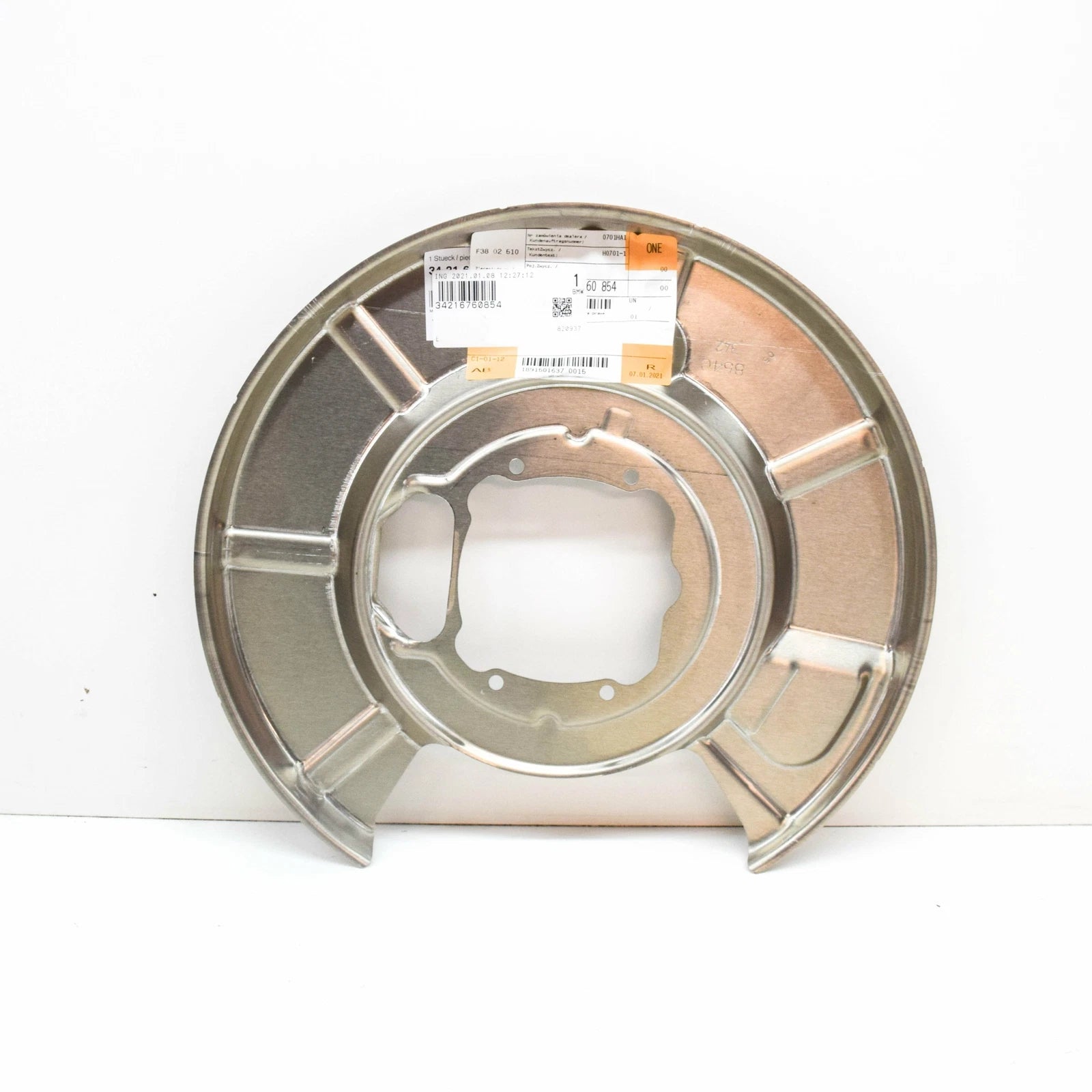 NEW BMW 5 E60 REAR RIGHT BRAKE DISC PROTECTION PLATE 34216760854 ORIGINAL