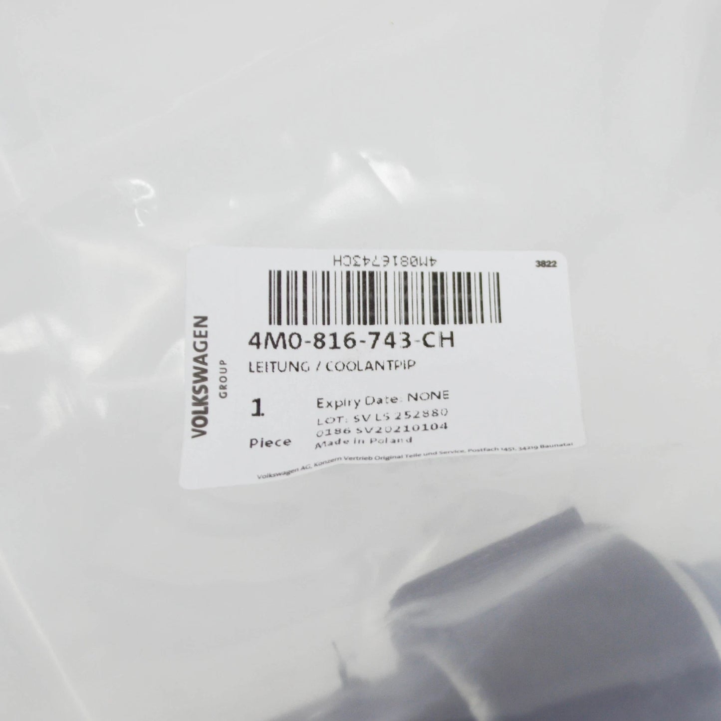 NEW AUDI Q7 4M A/C REFRIGERANT LINE 4M0816743CH ORIGINAL