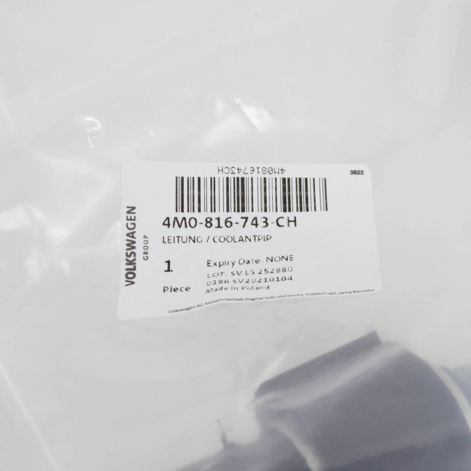 NEW AUDI Q7 4M A/C REFRIGERANT LINE 4M0816743CH ORIGINAL