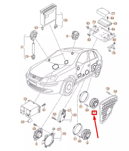 NEW VOLKSWAGEN GOLF MK5 REAR DOOR SOUND SPEAKER 1K0035454N