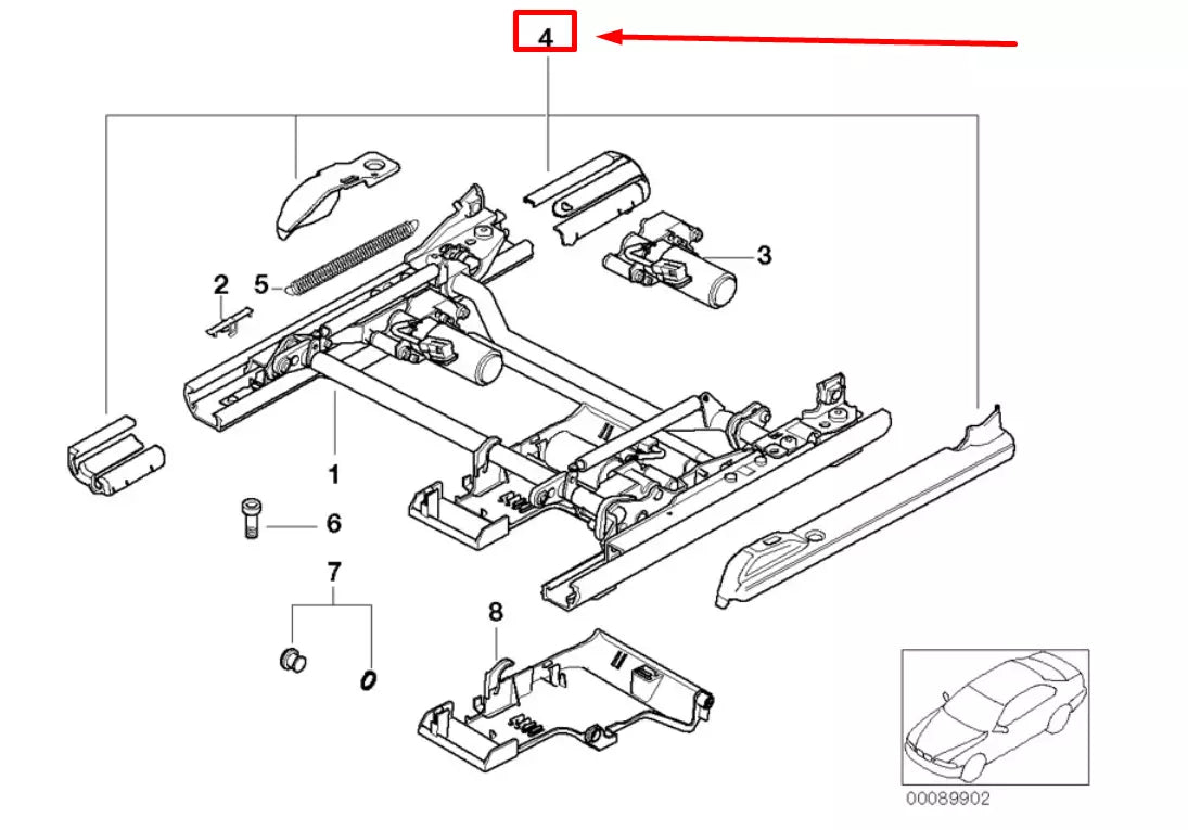 NEW BMW 5 E39 FRONT SEAT RAIL COVER KIT 52108217317 8217317 ORIGINAL