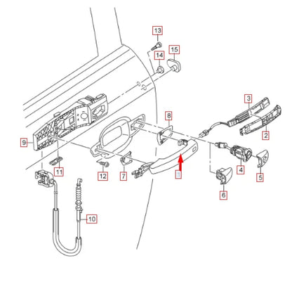 NEW AUDI A3 8PA FRONT LEFT SIDE EXTERIOR DOOR HANDLE 8V0837205 GRU