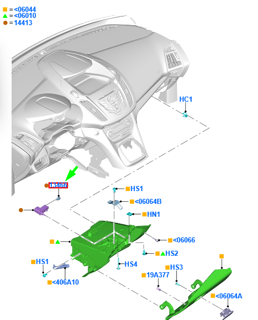 new ford kuga mk2 c520 glove box bulb 1505480 72gb-13464-aa original
