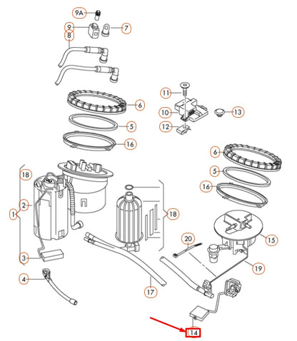 NEW AUDI A4 B8 REAR FUEL GAUGE SENDING UNIT 8K0919673A ORIGINAL