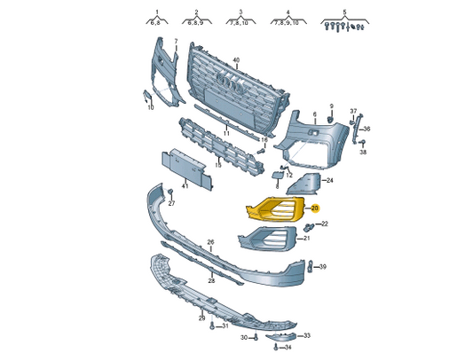 new audi q2 front bumper left grille 81a807671efuh 81a807671e fuh original